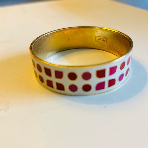 KATE SPADE authentic enamel/ brass  cuff bracelet.   Have Courage stamped inside - Picture 2 of 4